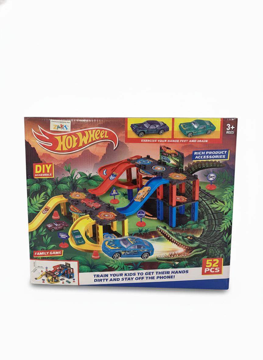 Hot Wheel DIY Assemble Race Track with Crocodile