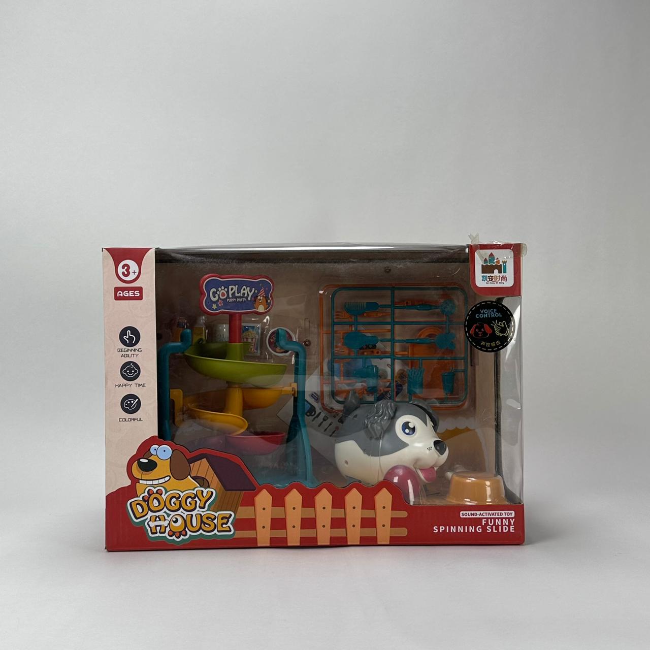Doggy House Sound Activated Toy Funny Spinning Slide
