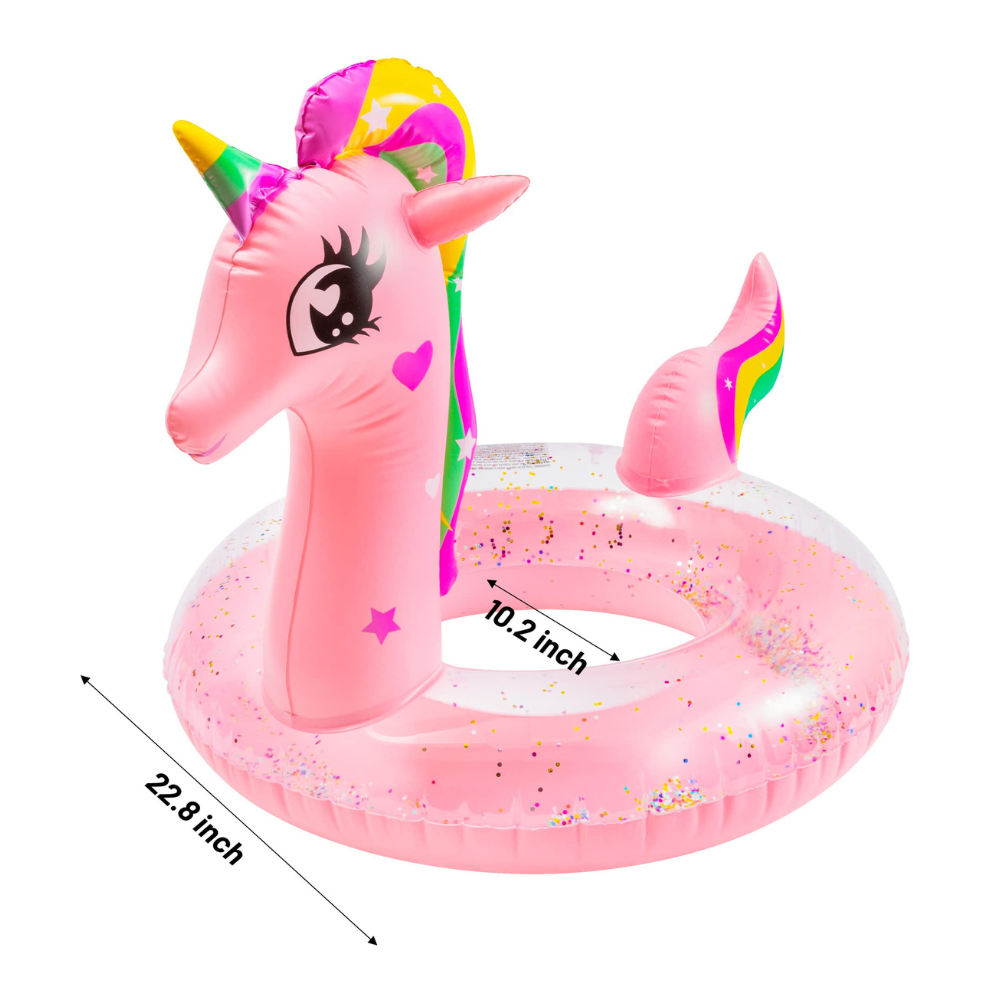 Unicorn Swim Ring with Glitter