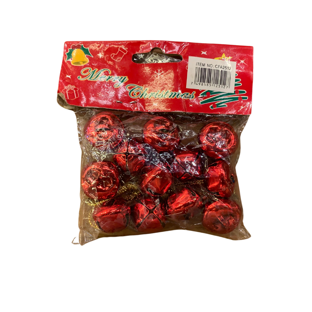 Christmas Red Bells Tree Decoration 12 In 1