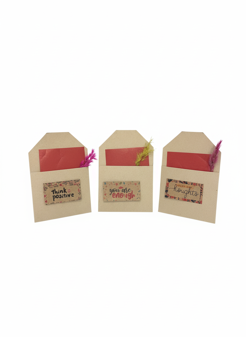 Inspirational Message Cards with Dried Botanicals