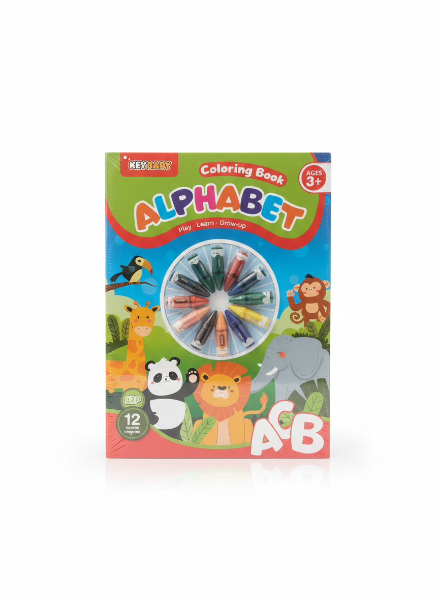 KEYBABY Alphabet Coloring Book with Crayons