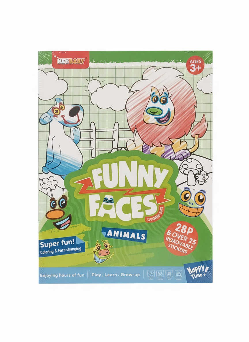 KEYBABY Funny Faces Animals Coloring Book