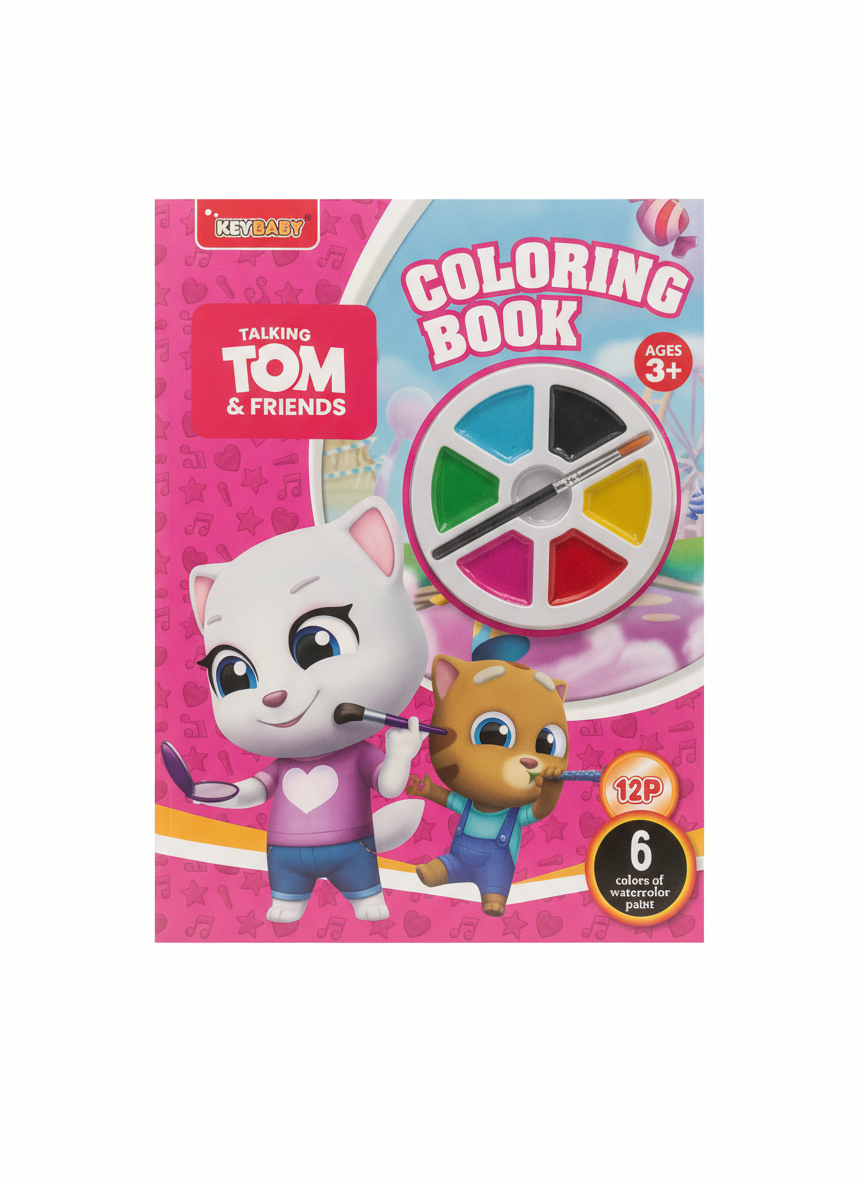 KEYBABY Talking Tom & Friends Coloring Book with Watercolors