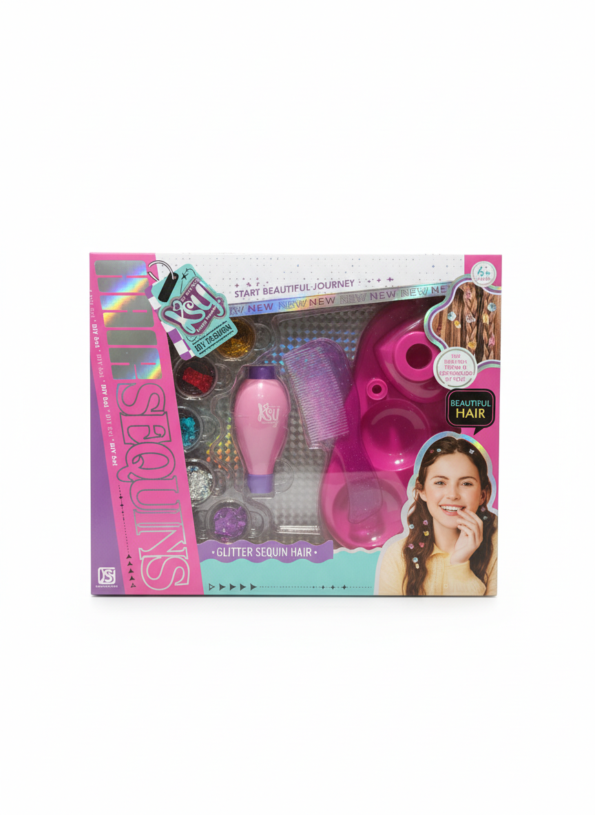 KSY Sequins Glitter Sequin Hair DIY Set