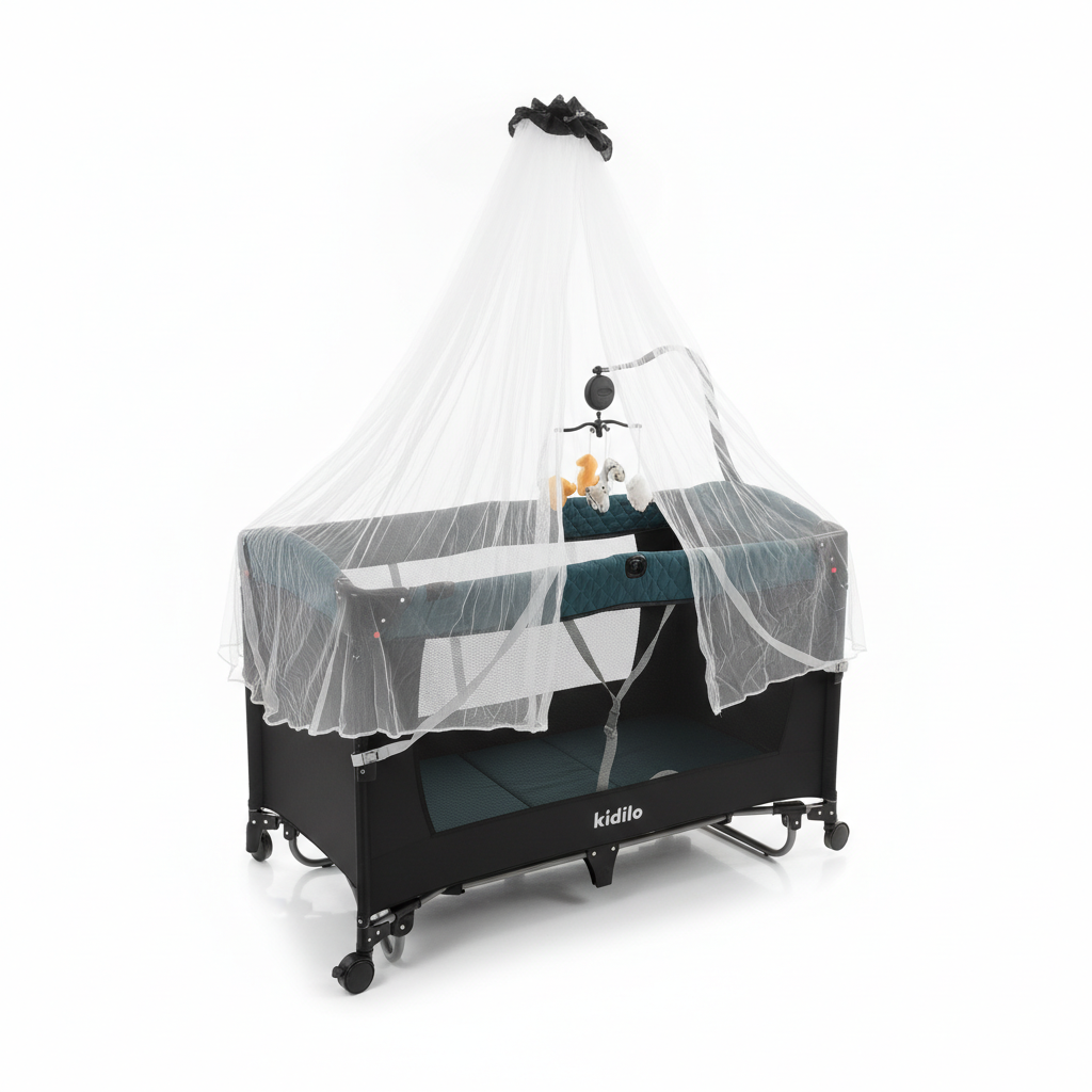 Kidilo 2-in-1 Portable Baby Bassinet & Playard