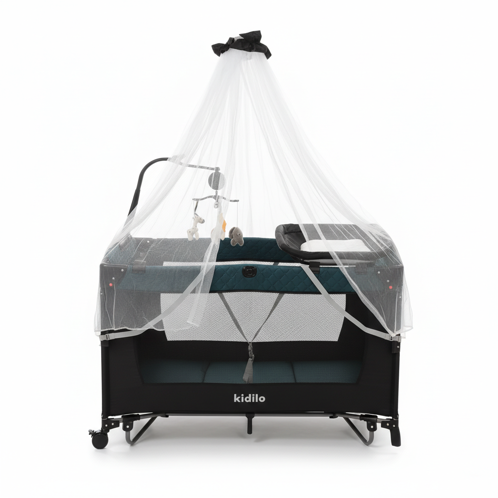 Kidilo 2-in-1 Portable Baby Bassinet & Playard
