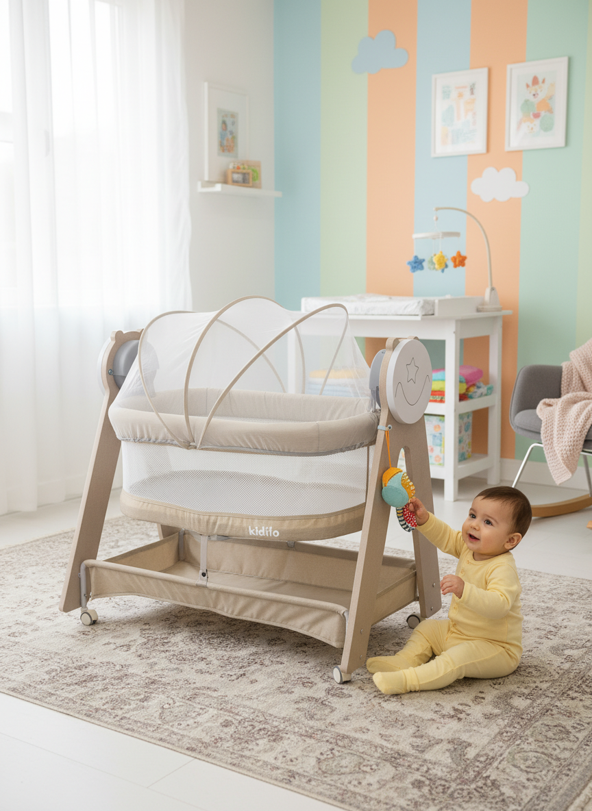 Kidilo Baby Bassinet with Mosquito Net