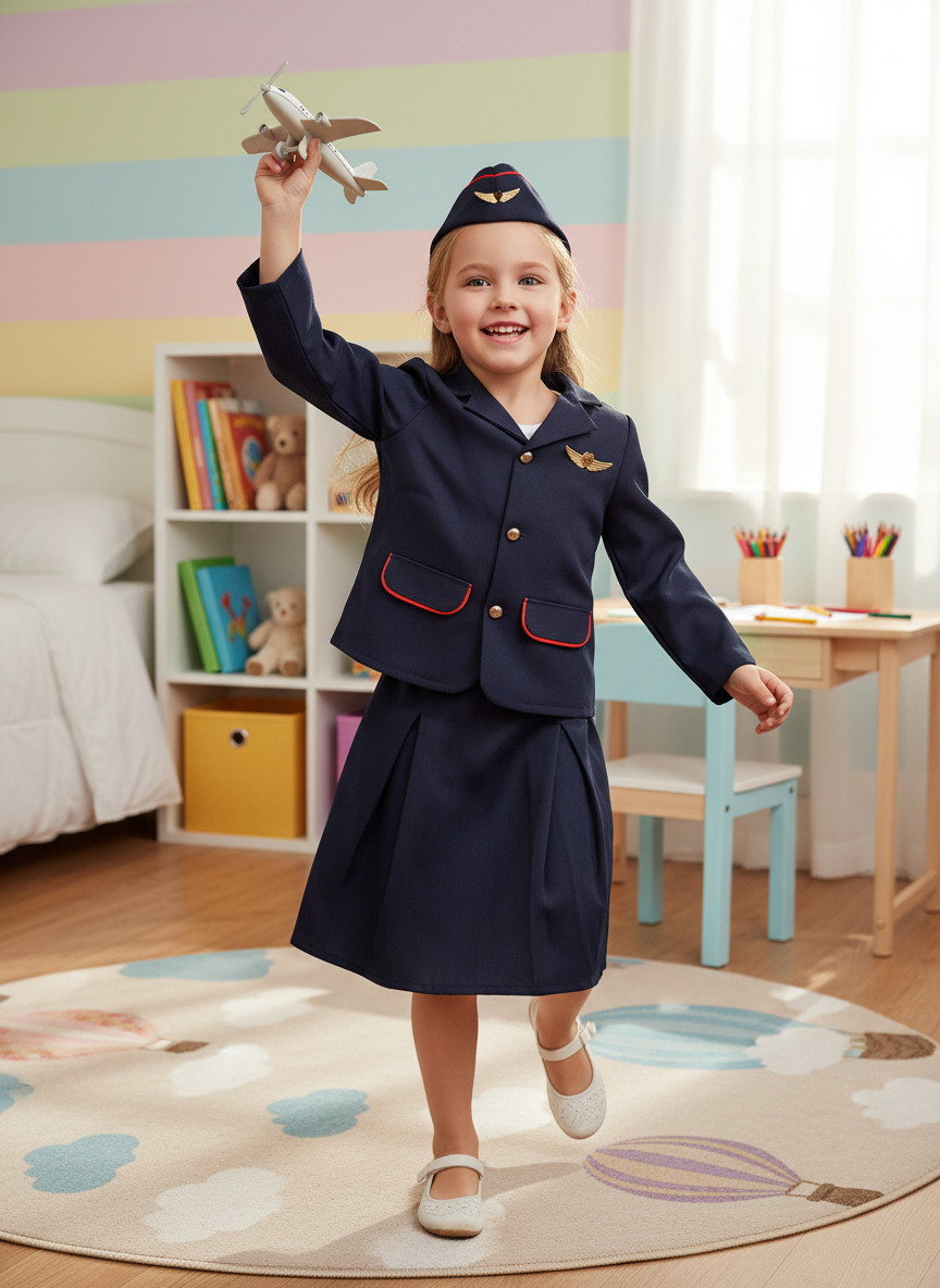 Kids' Airline Professional Dress-Up Girl Costume Set