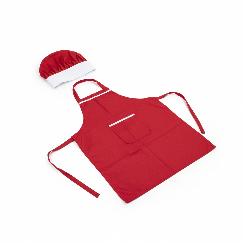 Kids' Red Chef Apron & Hat Set