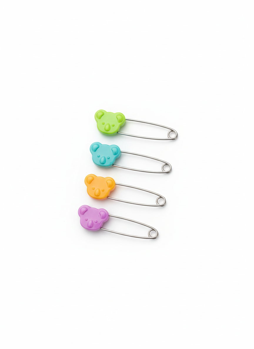 LA FRUTA Baby Animal Head Safety Pins (4 Pcs)