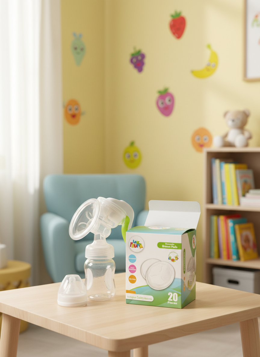 LA FRUTTA Manual Breast Pump & Disposable Breast Pads Bundle (20 Pieces)