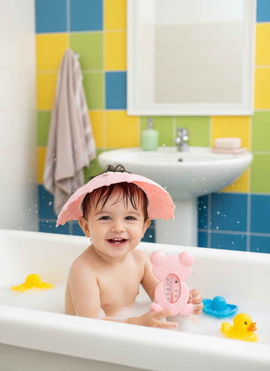 La Fruta Shower Cap and Bath Thermometer Set