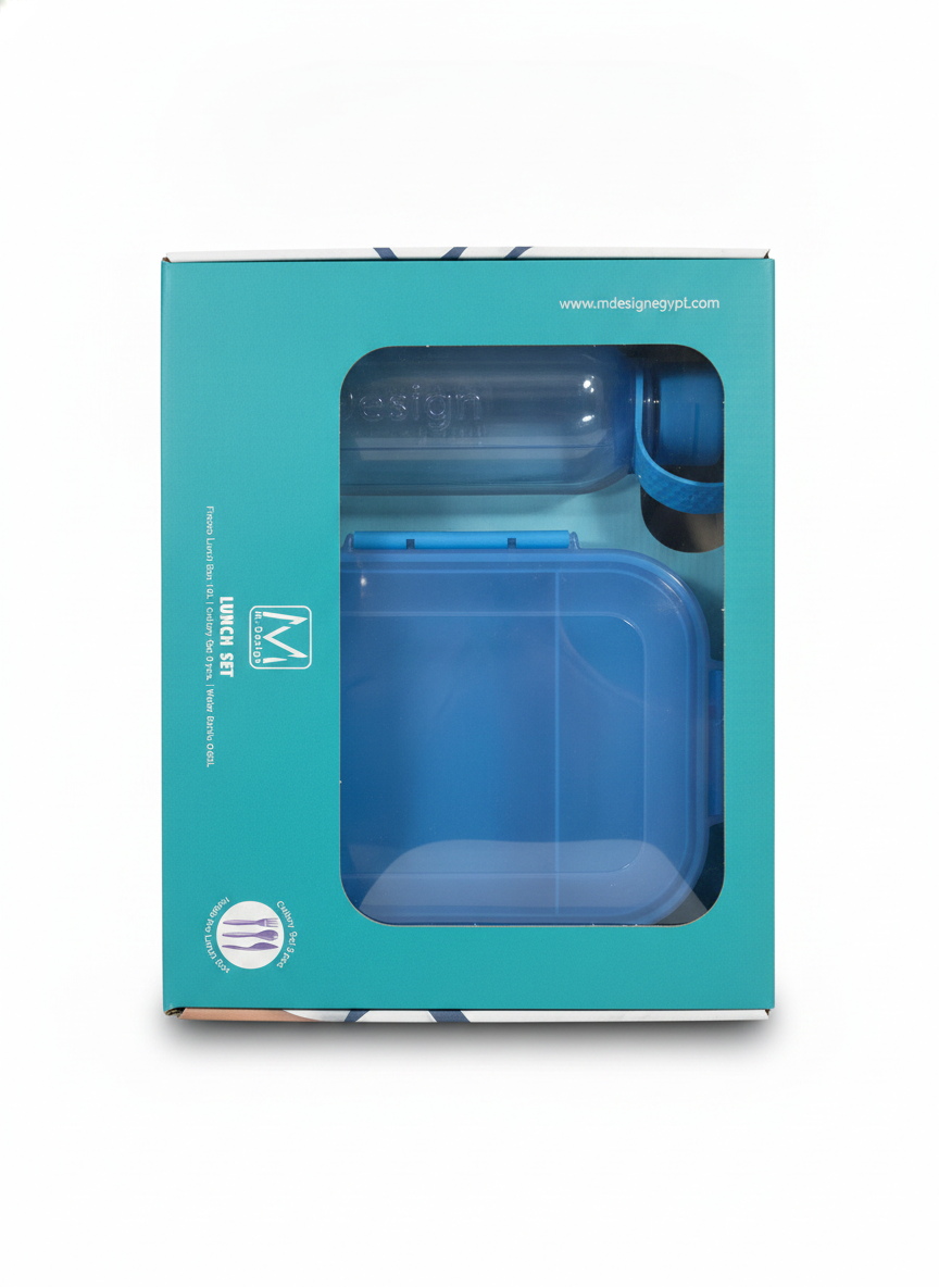 M-Design Fresco Lunch Set (1.6L Lunch Box, 3 pc. Cutlery, 0.65L Water Bottle)
