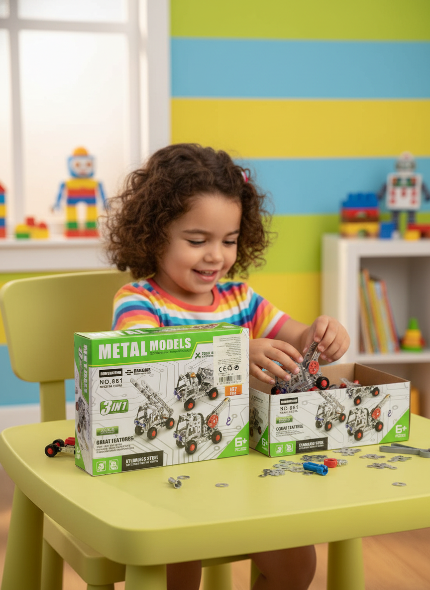METAL MODELS 3IN1 Construction Building Set No. 861