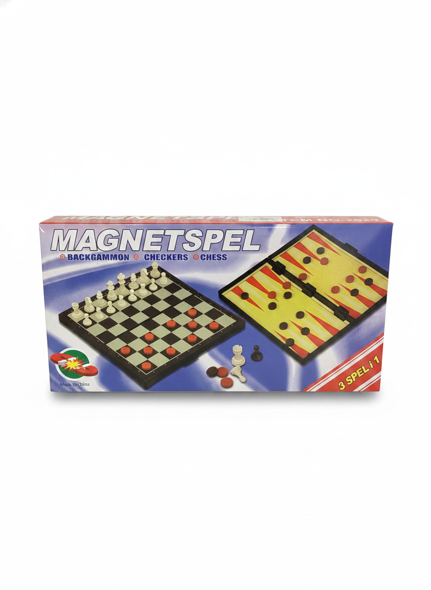 Magnetspel 3-in-1 Magnetic Games (Backgammon, Checkers, Chess)