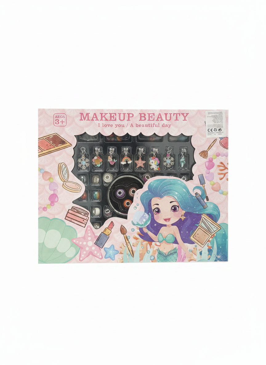Makeup Beauty Play Set with Charm Bracelet Kit