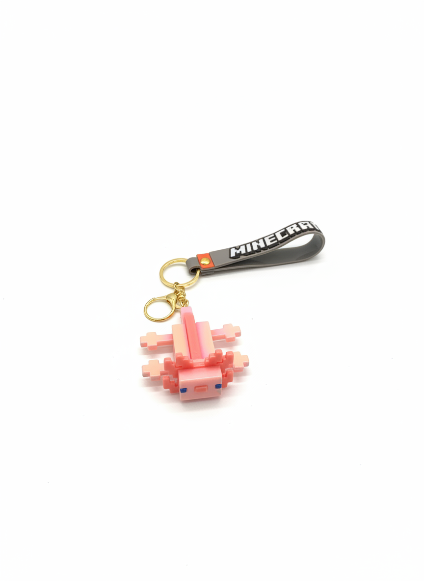 Minecraft Axolotl Keychain