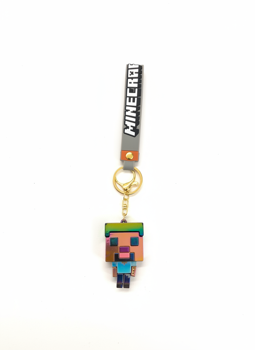 Minecraft Iridescent Steve Character Keychain