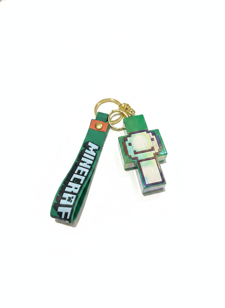 Minecraft Holographic Block Character Keychain