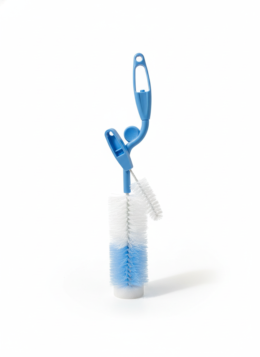 My Frutta Bottle & Teat Brush With Rotating Hand