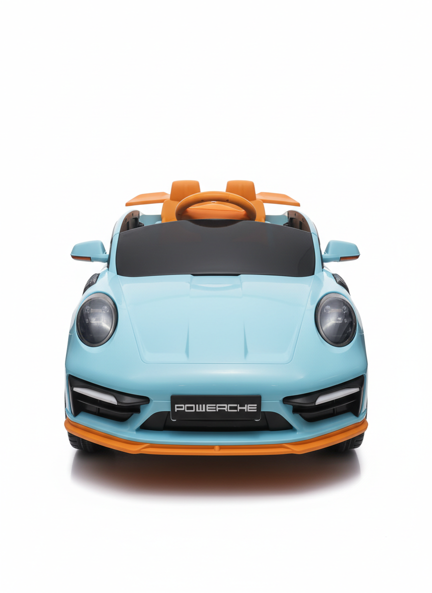 POWERCHE Light Blue Ride-On Electric Sports Car