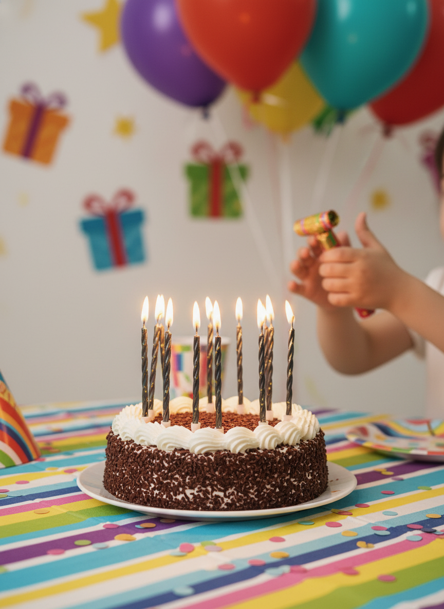Black Party Candles