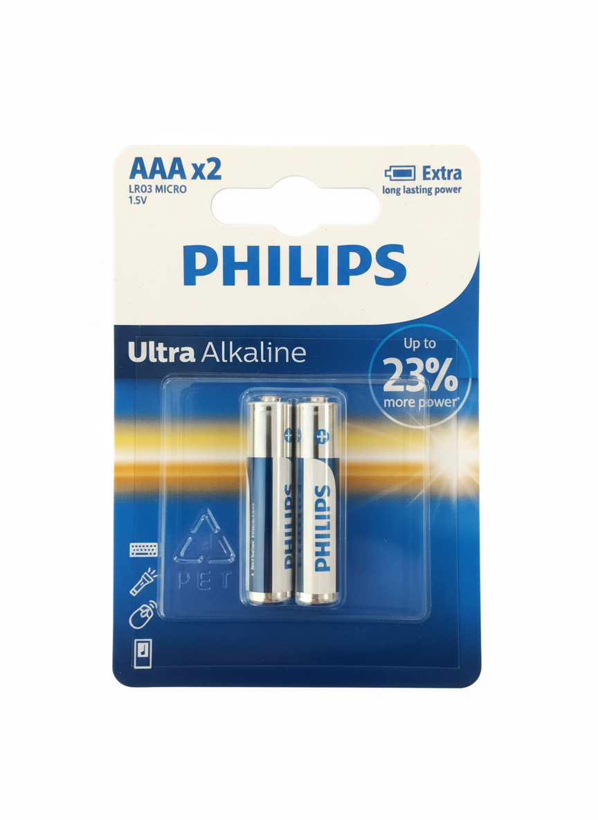 Philips Ultra Alkaline AAA Batteries (2-Pack)