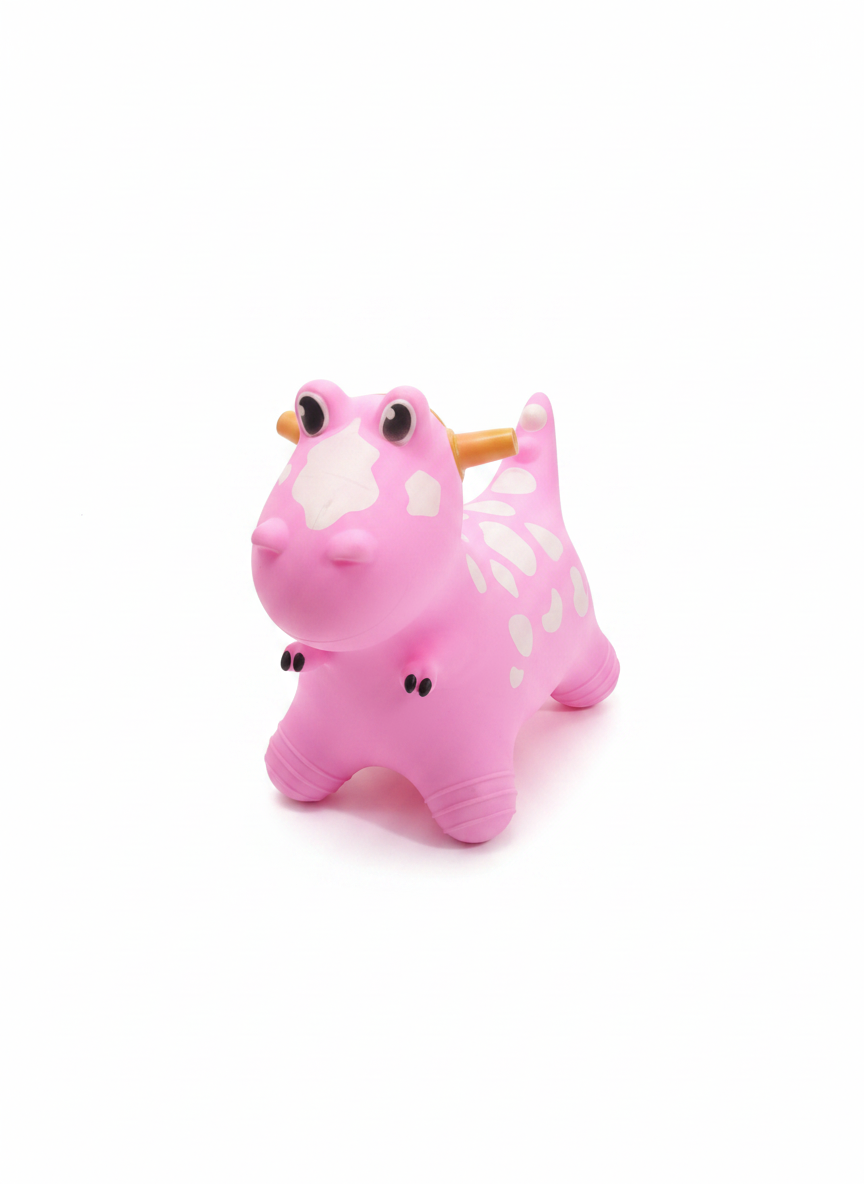 Pink Inflatable Dinosaur Hopper Ride-On Toy