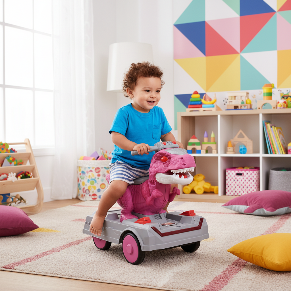 Pink T-Rex Ride-On Toy
