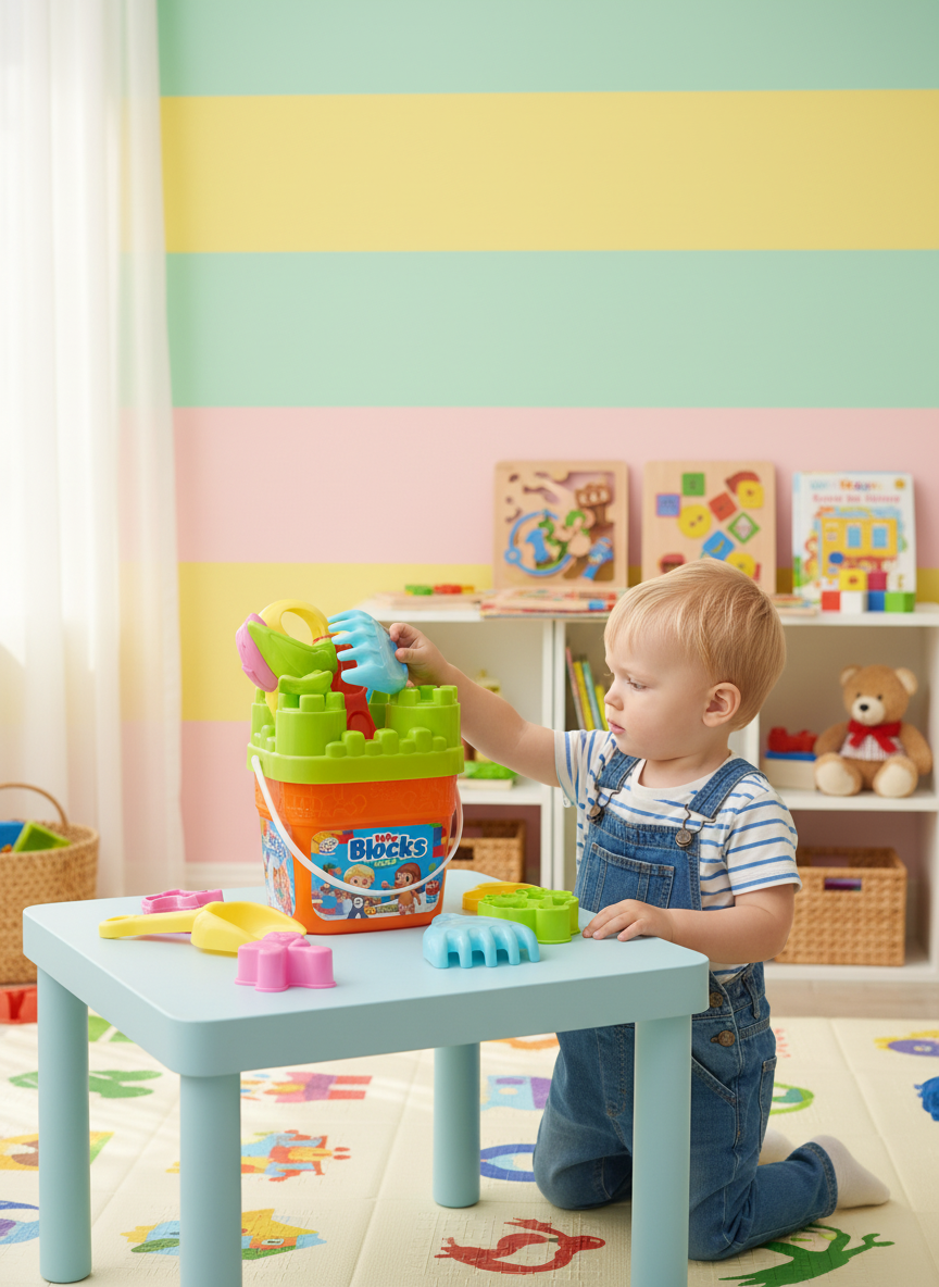 Play Blocks Learn Big Building Bucket with Scoop