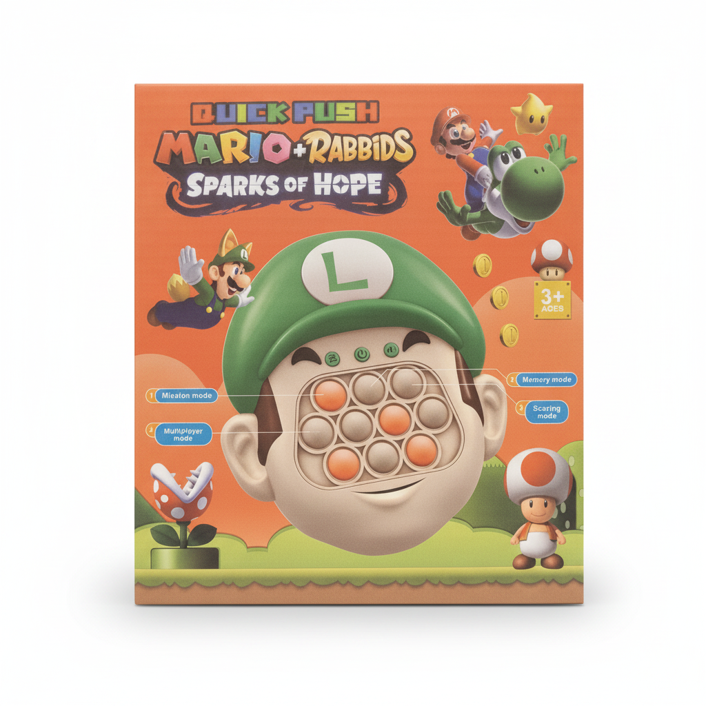 Quick Push Mario + Rabbids Sparks of Hope (Luigi Head Fidget Toy)