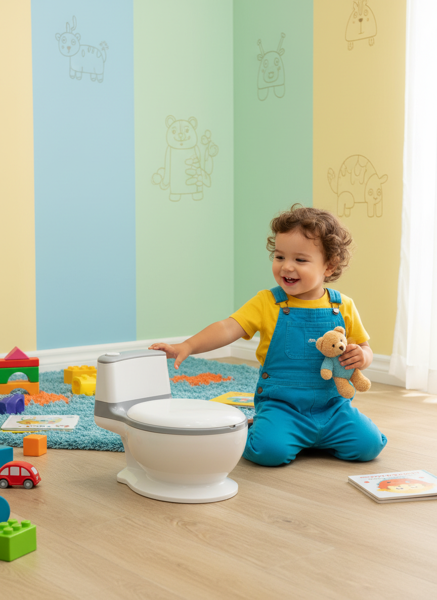 Realistic Toddler Potty Training Toilet with Flush Sound