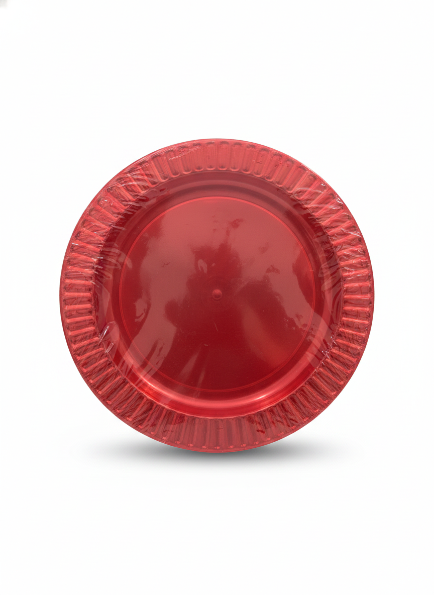 Red Disposable Plastic Party Plates