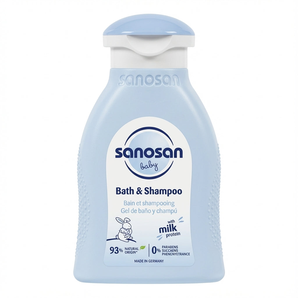 Sanosan Baby Bath & Shampoo with Milk Protein, 100 ML