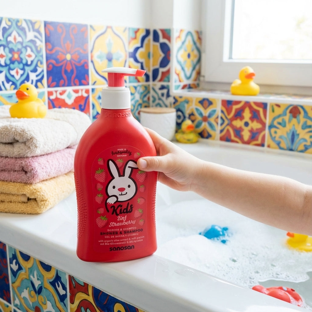 Sanosan Kids 2in1 Strawberry Shower & Shampoo, 400 ML