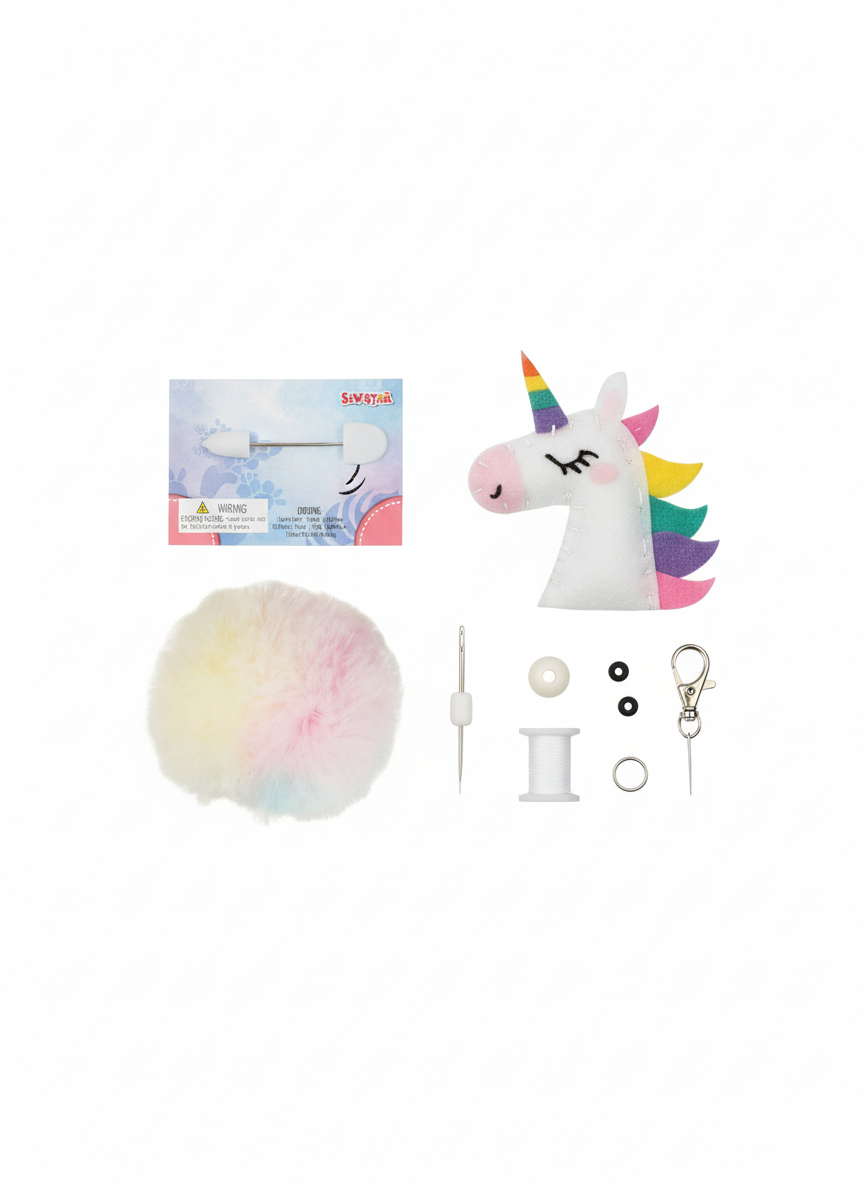 Sew-Star Bag Charm Furry Unicorn