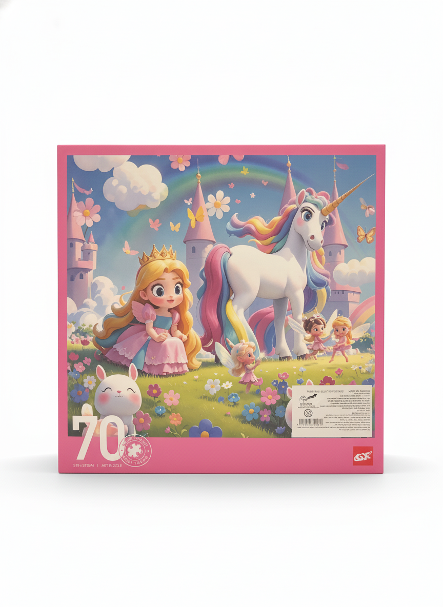 Silky Touch Art Puzzle: Enchanted Unicorn & Princess Fairytale