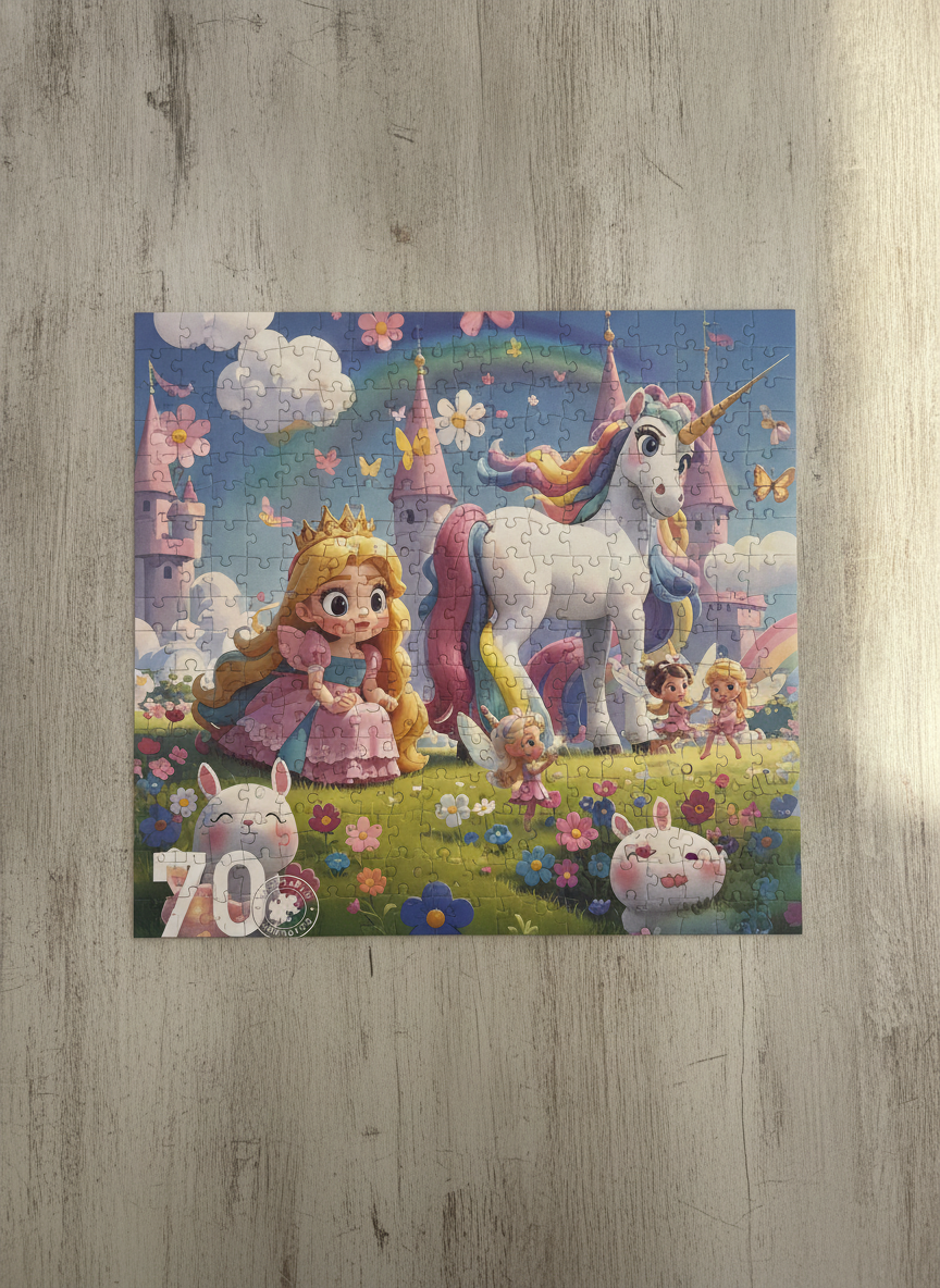 Silky Touch Art Puzzle: Enchanted Unicorn & Princess Fairytale