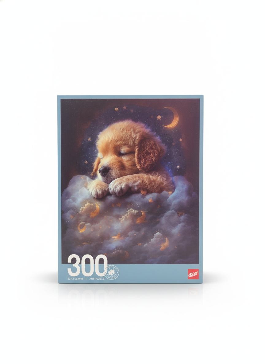 Sleeping Puppy on Clouds 300 Piece Art Puzzle