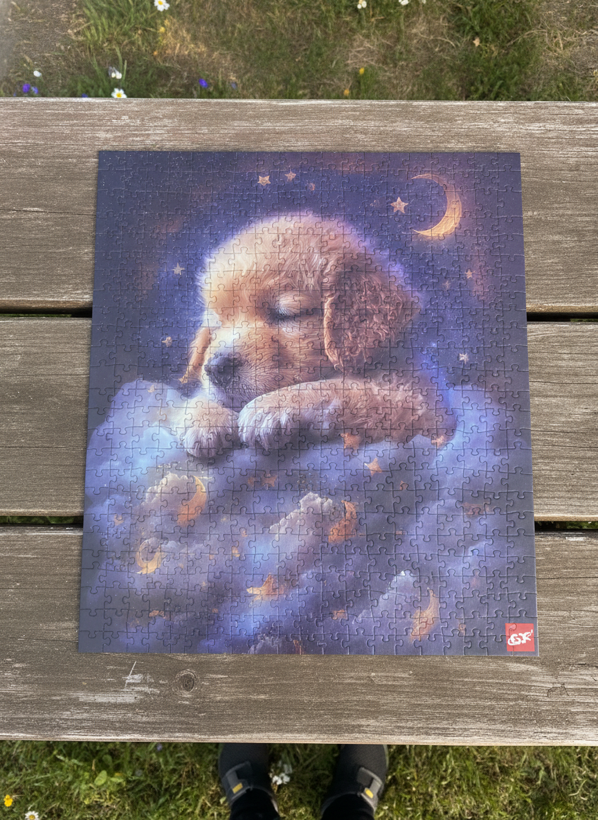 Sleeping Puppy on Clouds - 300 Piece