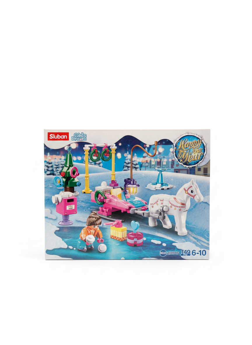 Sluban Girls Dream Happy New Year Winter Sleigh Building Set