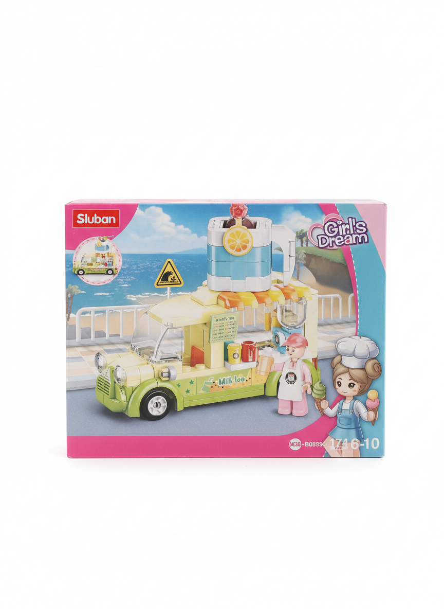 Sluban Girl's Dream Milk Tea Truck Building Blocks Set