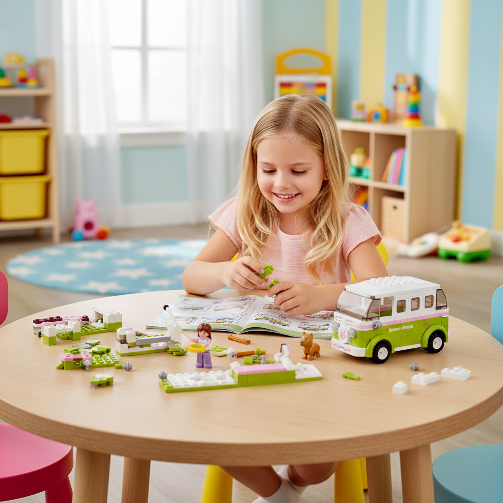 Sluban Girl's Dream Sweet Dream Camper Van Building Blocks Set
