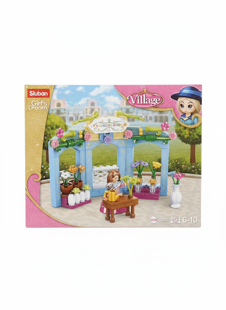 Sluban Girl's Dream Village Flower Shop