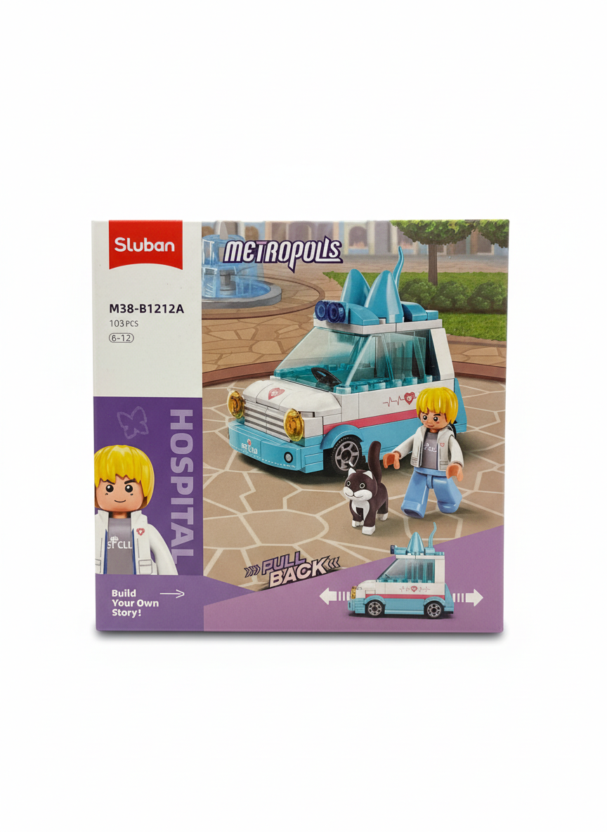 Sluban Metropolis Hospital Pet Club Vehicle Building Set M38-B1212A