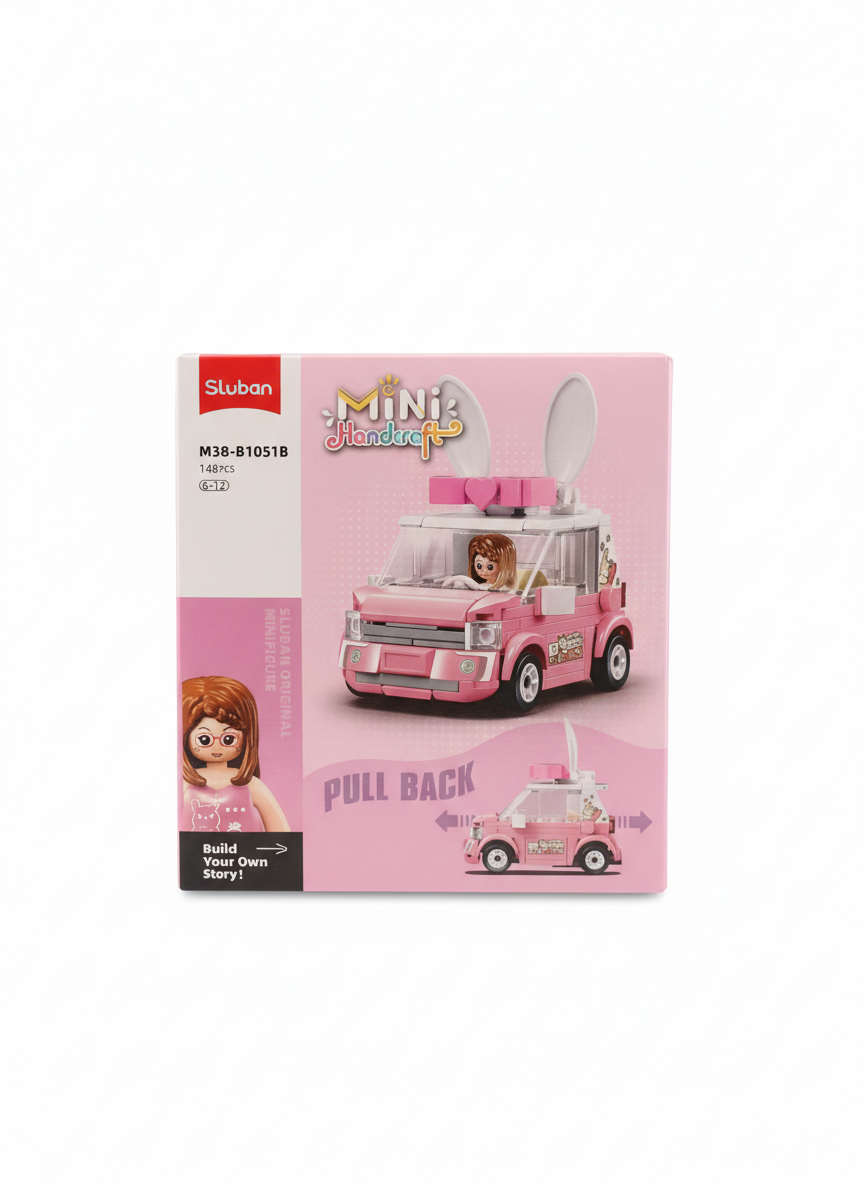 Sluban Mini Handcraft Pink Bunny Car Building Set M38-B1051B