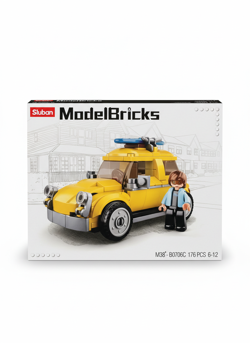 Sluban ModelBricks M38-B0706C Yellow Car Building Set