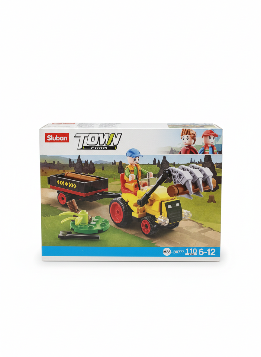 Sluban TOWN FARM Log Grabber Tractor Set