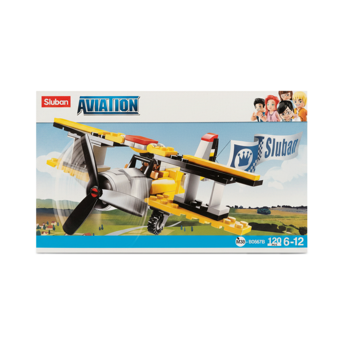 Sluban AVIATION Biplane Building Block Set M38-B0667B